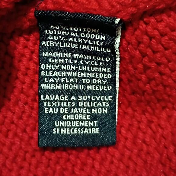 Christmas Sweater XL Red Cotton-Blend AMERICAN LIVING Raglan-Sleeve ALL WINTER - Picture 8 of 9